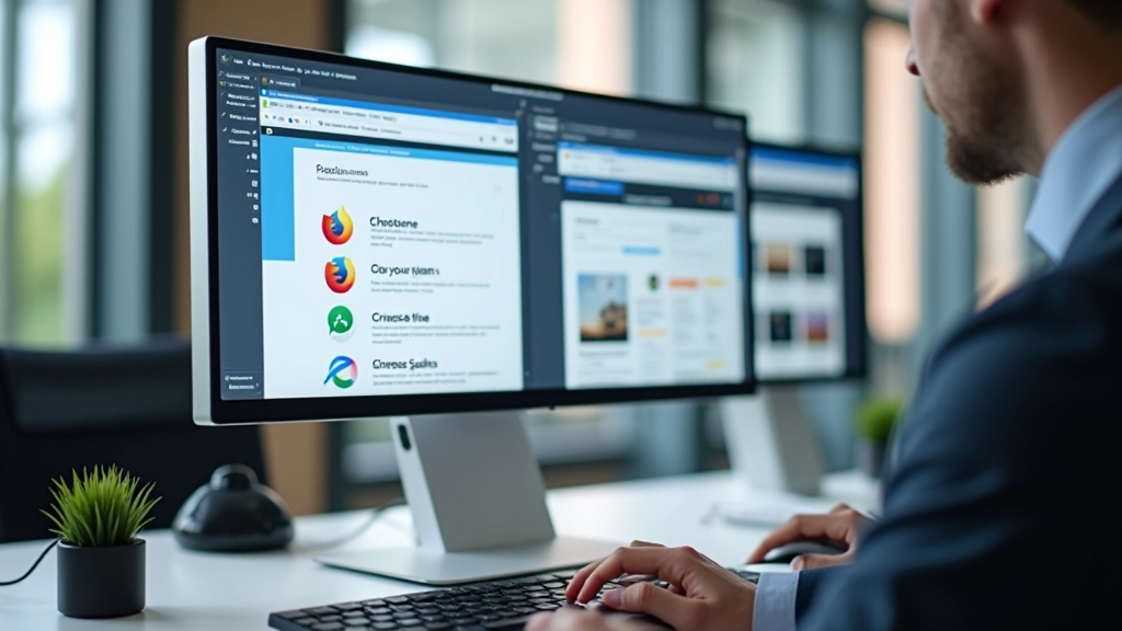 Tela de computador mostrando diferentes versões de um website em múltiplos browsers lado a lado para comparação