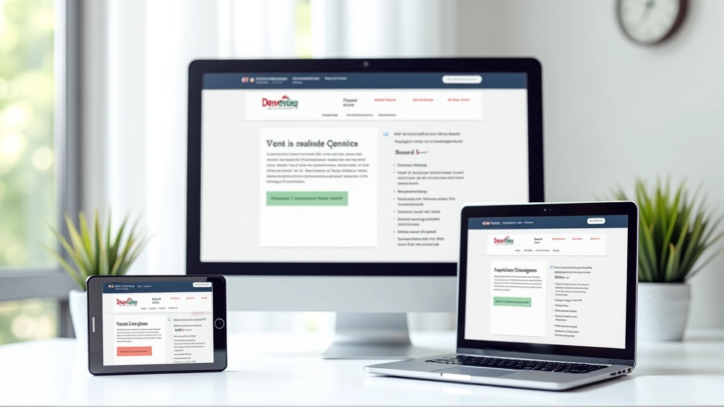 Smartphone, tablet e desktop lado a lado mostrando o mesmo website com layouts responsivos bem implementados